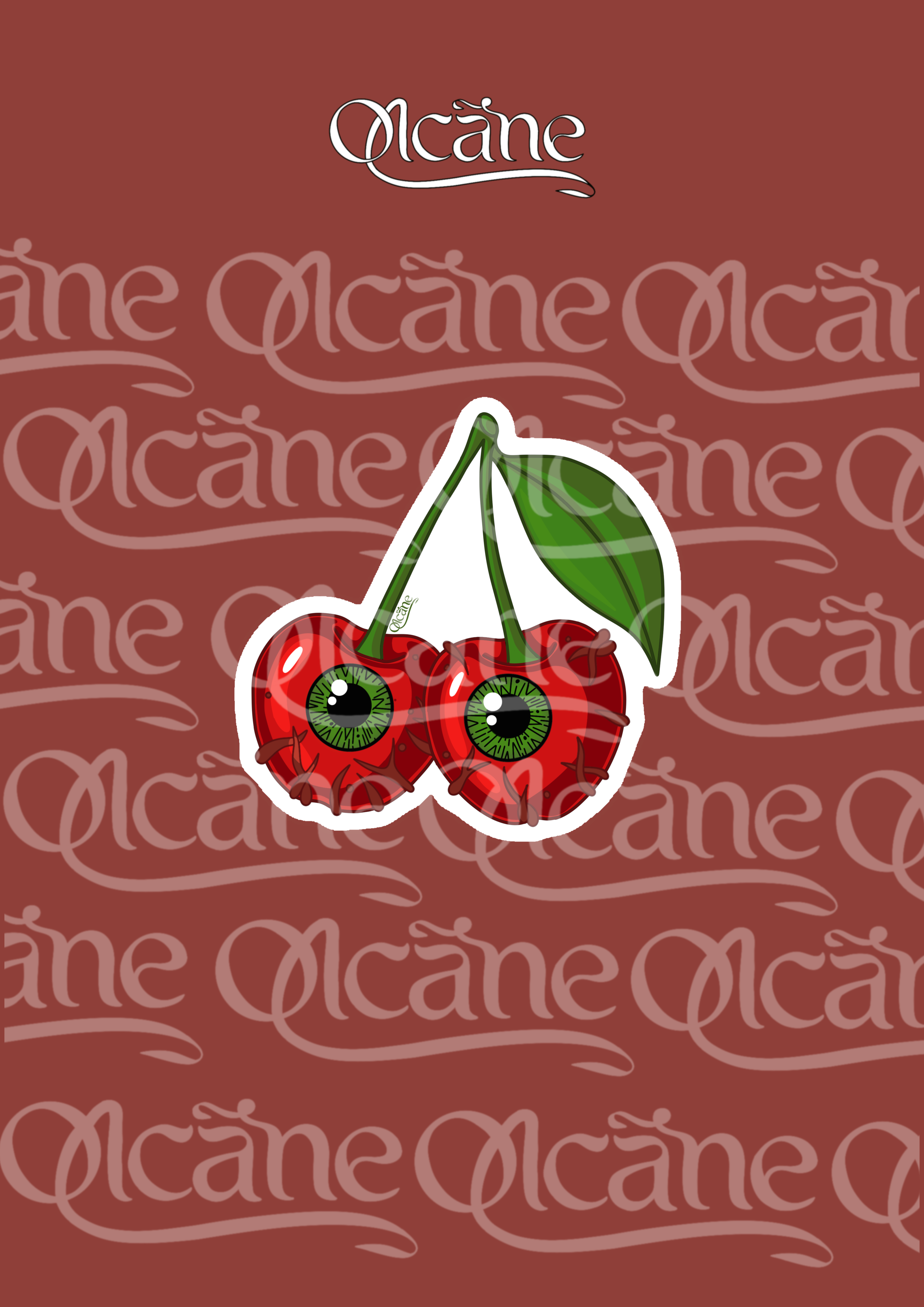 #1 Sticker fruit creepy cerise