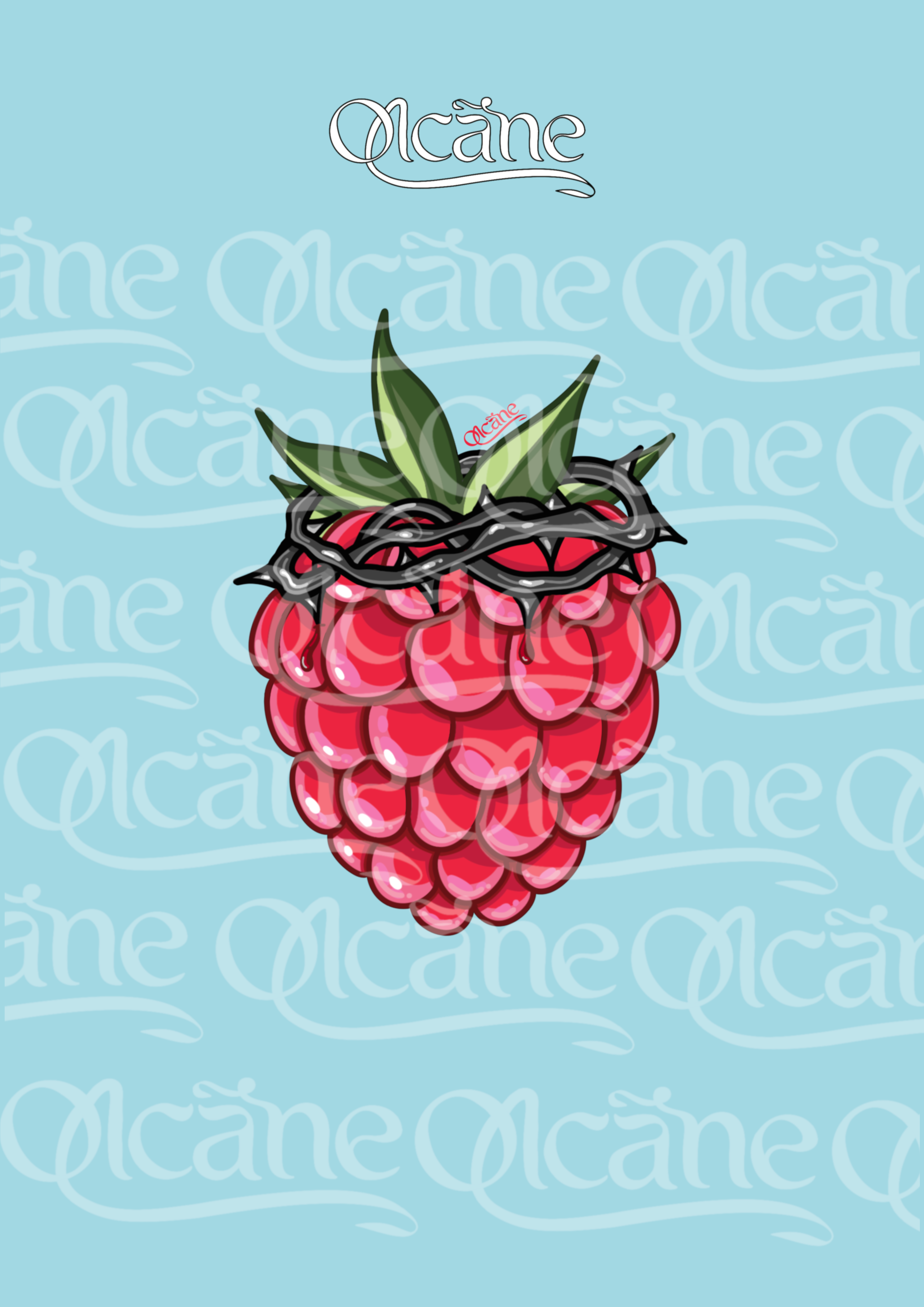#2 Sticker fruit creepy framboise